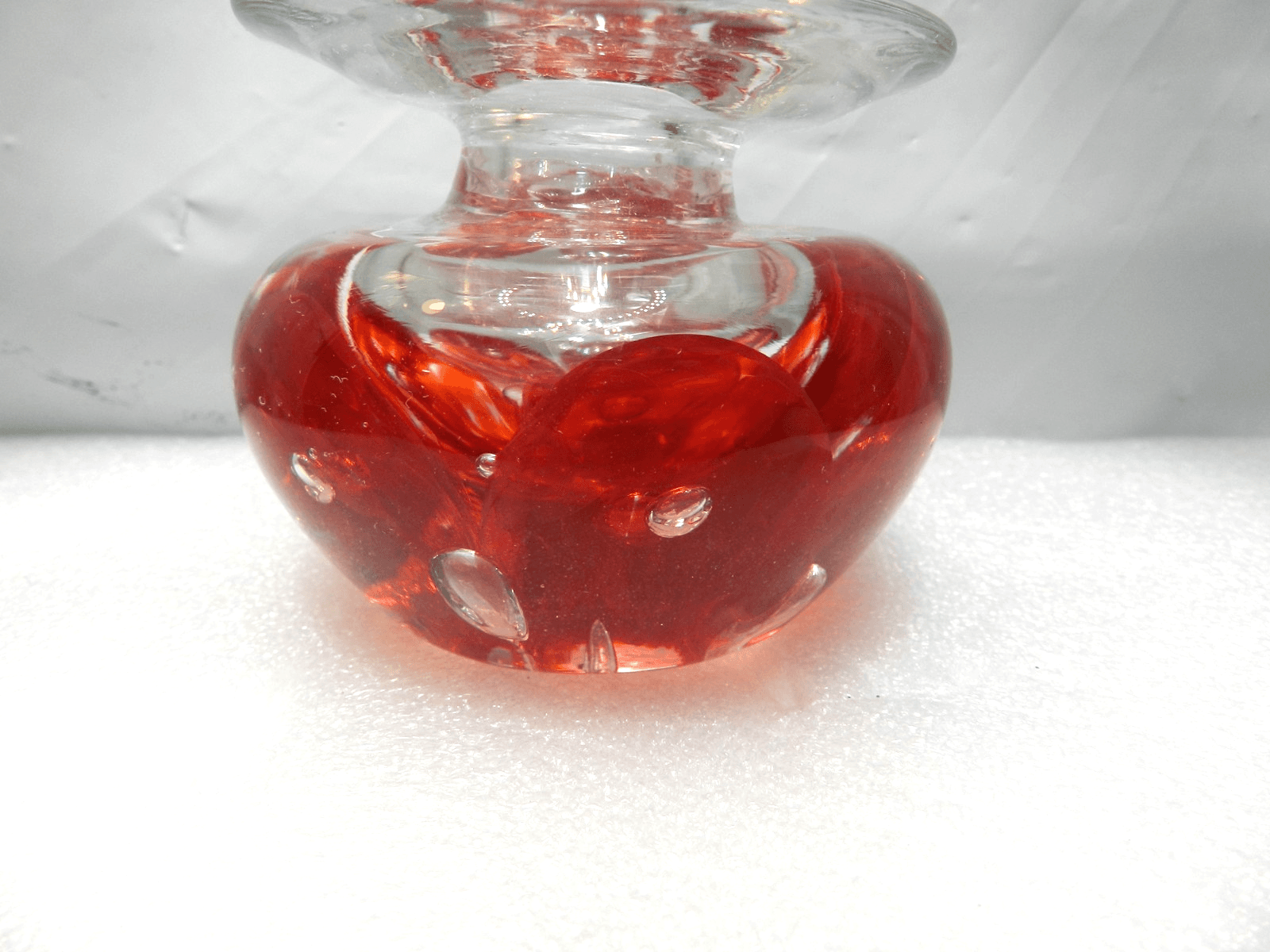 Vintage Signed Zimmerman Hand Blown Glass Bud Vase / Candle Holder 95' (I52S) - Thumbnail 2
