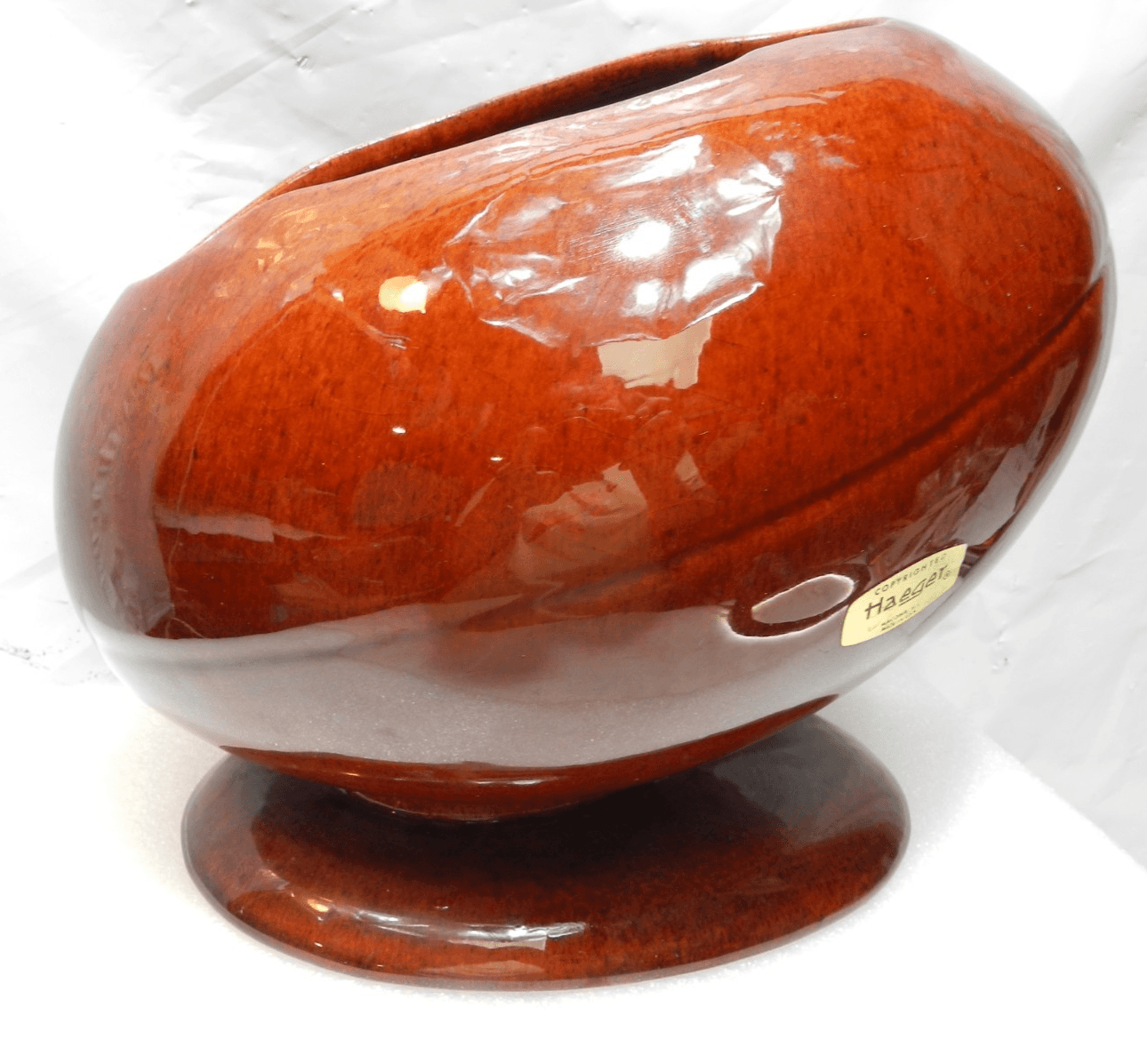 Royal Haeger | Hickman Football Midcentury Modern #309 Planter Vase Brown (H4S) - Thumbnail 2