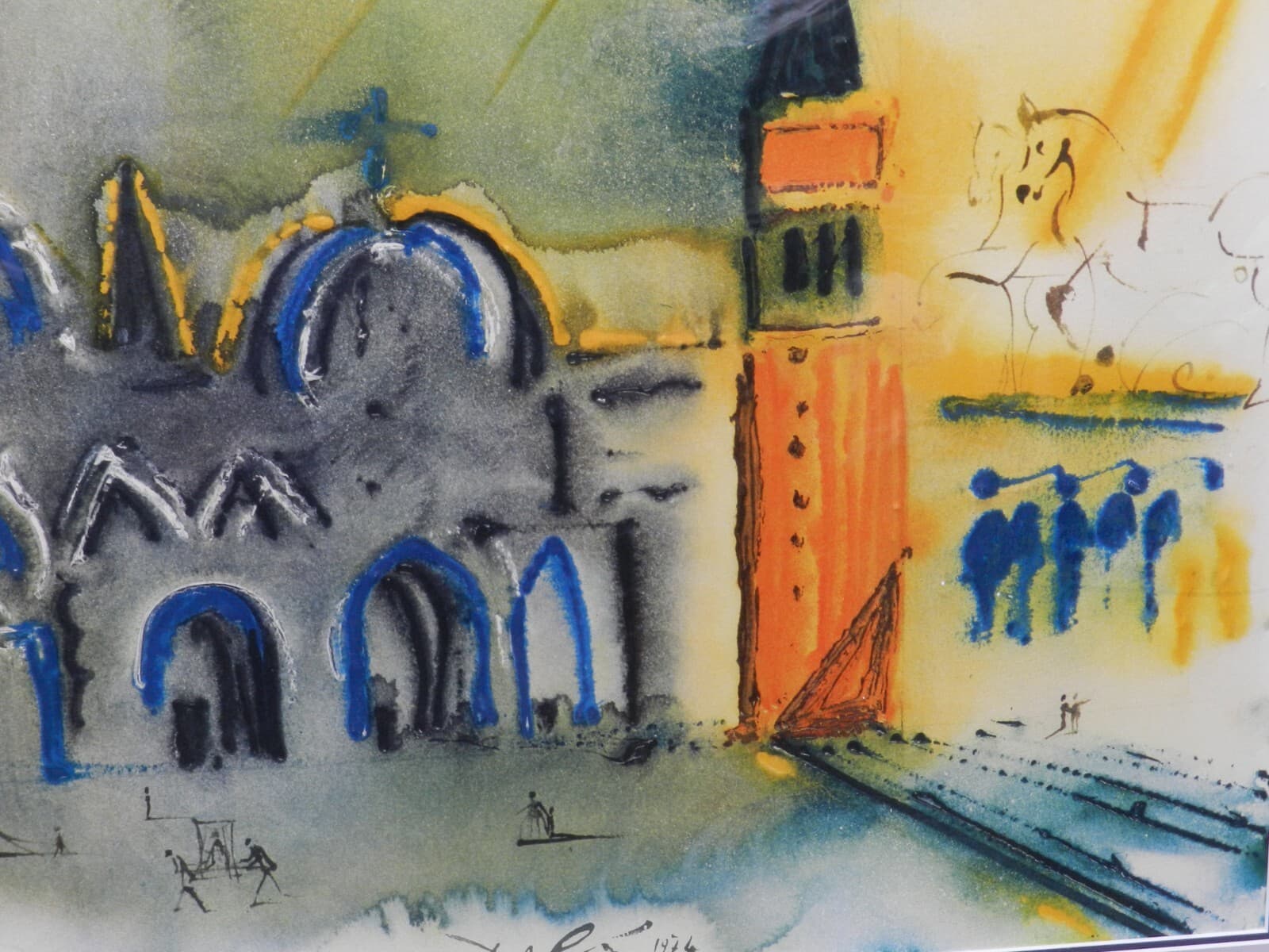 Salvador Dali Homage to Venice, Basilica San Marco 1975 Artwork Framed K - Thumbnail 4