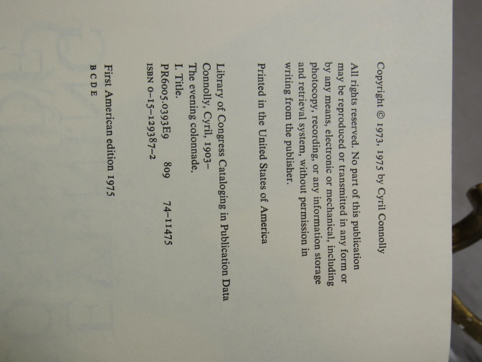 The Evening Colonnade Cyril Connolly Literary Criticism 1st Edition Essays J3J - Thumbnail 4