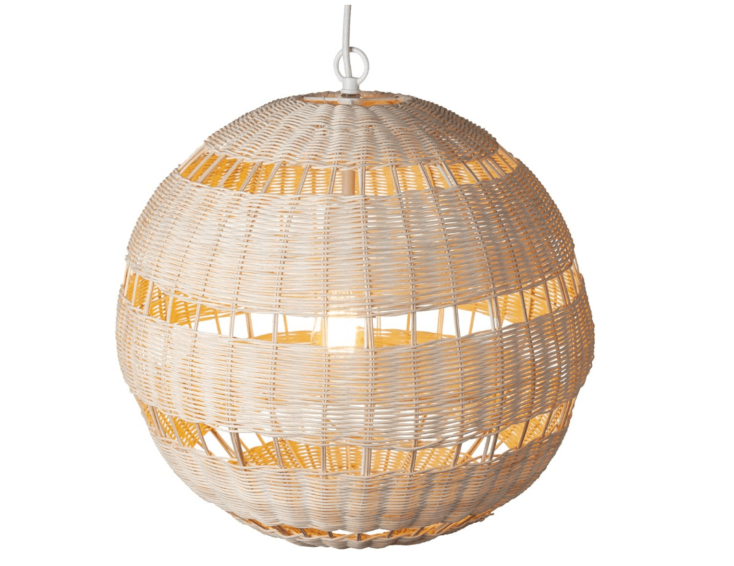 Globe Electric 61015 1-Light White Pendant w Natural Woven Twine Shade New E11K - Thumbnail 4
