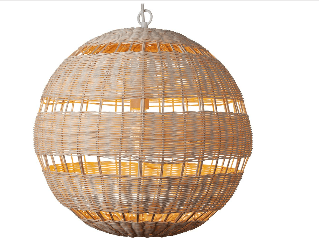 Globe Electric 61015 1-Light White Pendant w Natural Woven Twine Shade New E11K - Thumbnail 6