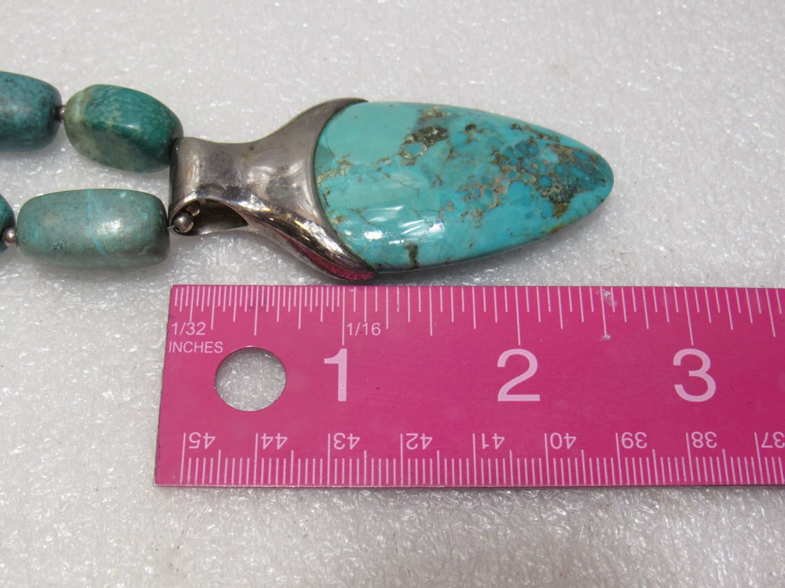BARSE Turquoise With Silver Necklace & Earrings Set (U65JJ) - Thumbnail 6