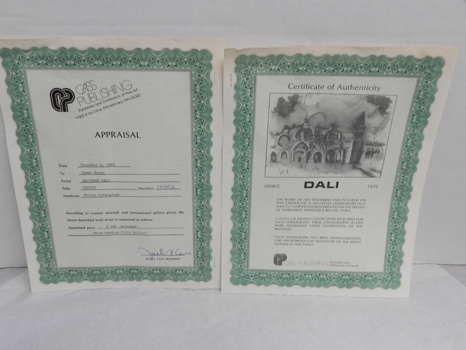 Salvador Dali Homage to Venice, Basilica San Marco 1975 Artwork Framed K - Thumbnail 10