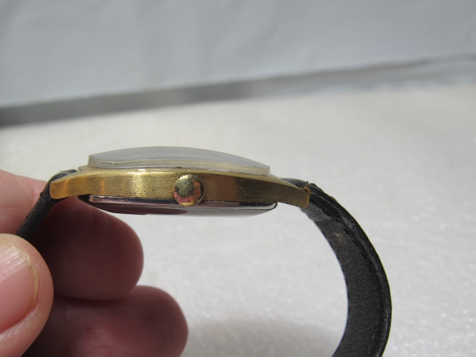 Vintage Elgin Mens Dress Black Face Wrist Watch w/ Case (U64JJ) - Thumbnail 4