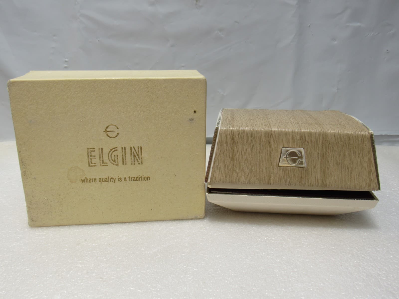 Vintage Elgin Mens Dress Black Face Wrist Watch w/ Case (U64JJ) - Thumbnail 7