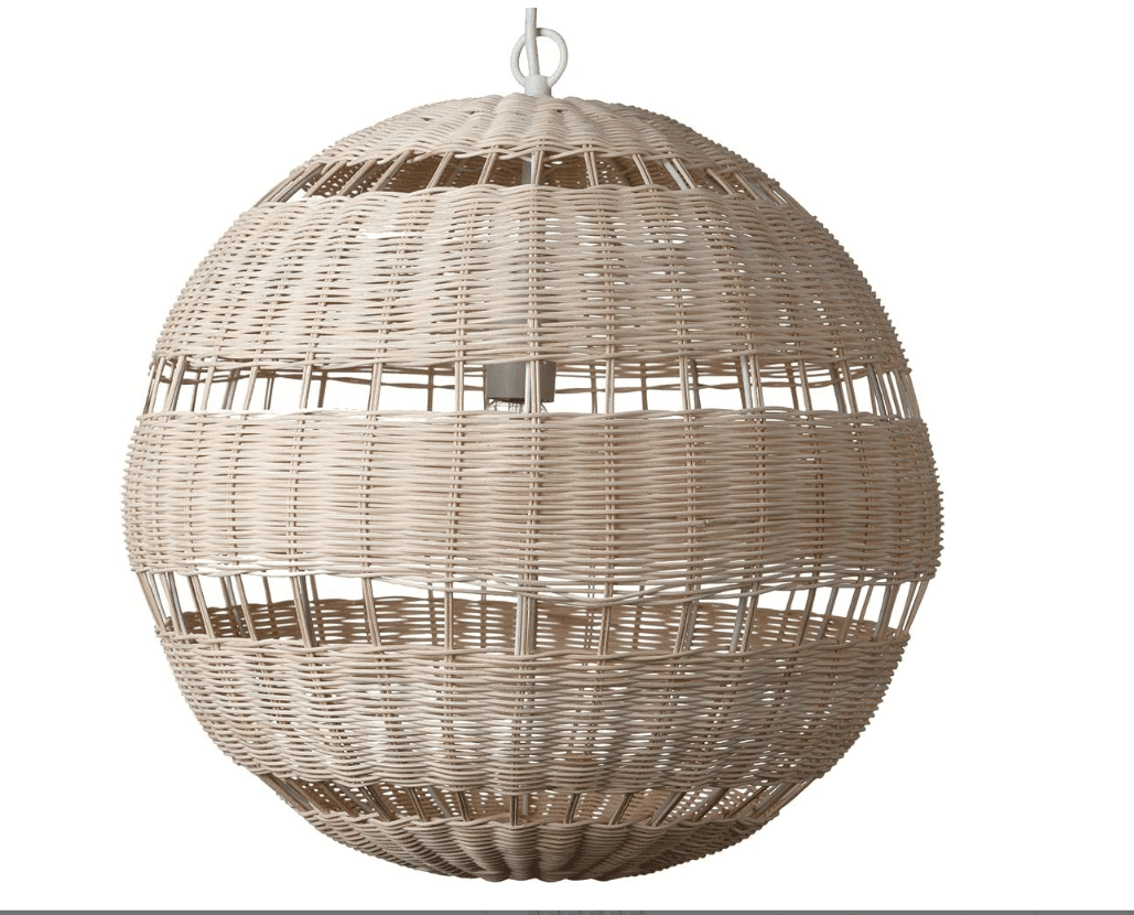 Globe Electric 61015 1-Light White Pendant w Natural Woven Twine Shade New E11K - Thumbnail 3