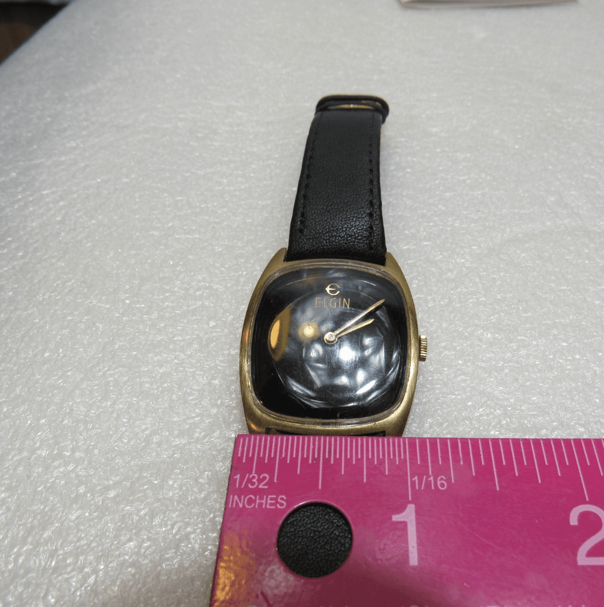 Vintage Elgin Mens Dress Black Face Wrist Watch w/ Case (U64JJ) - Thumbnail 10