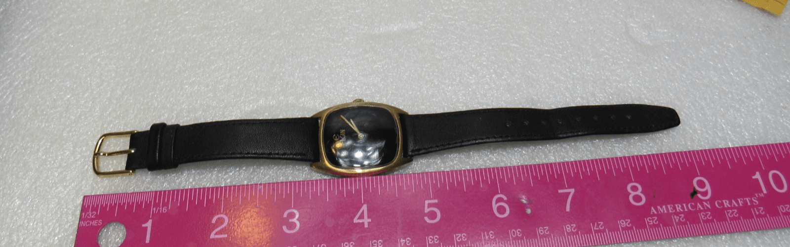 Vintage Elgin Mens Dress Black Face Wrist Watch w/ Case (U64JJ) - Thumbnail 8