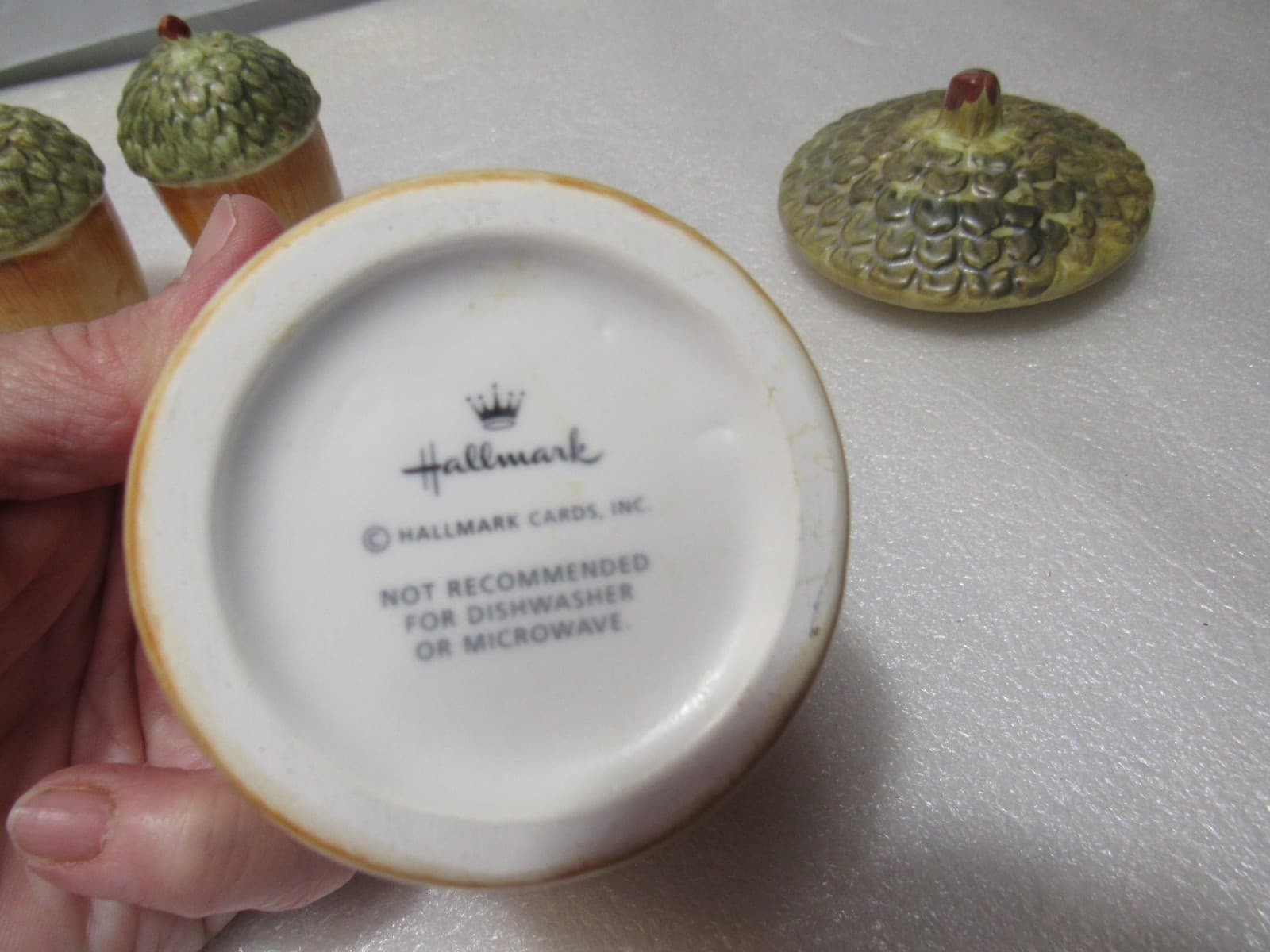 Hallmark Fall Acorn Leaves Cream & Sugar w/ Salt & Pepper Shakers (U75M) - Thumbnail 5