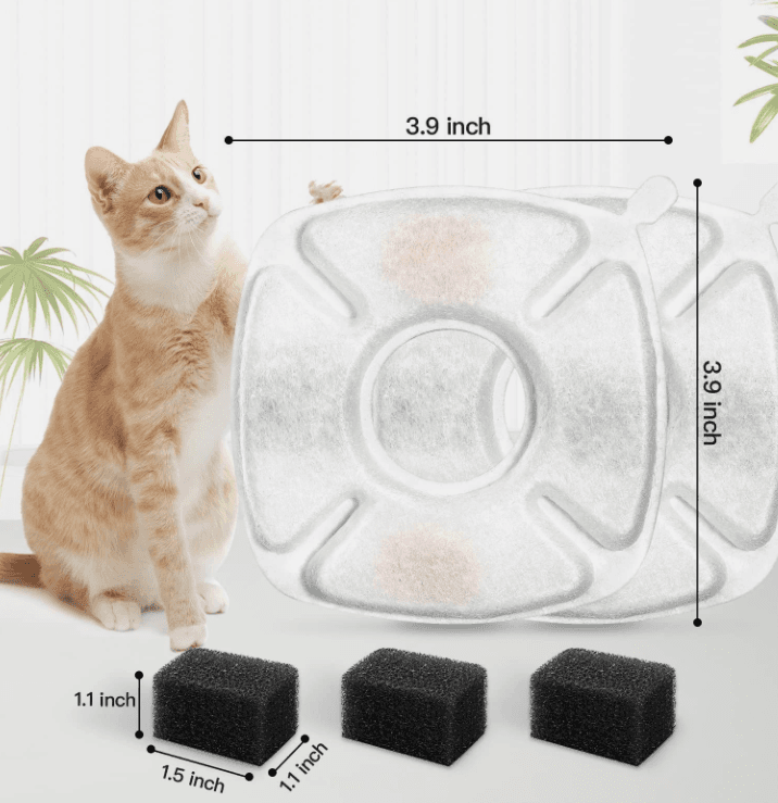 20 Pcs Cat Water Fountain Replacement Filters w/20 Pk Pre-Filter Sponges (M5K) - Thumbnail 2