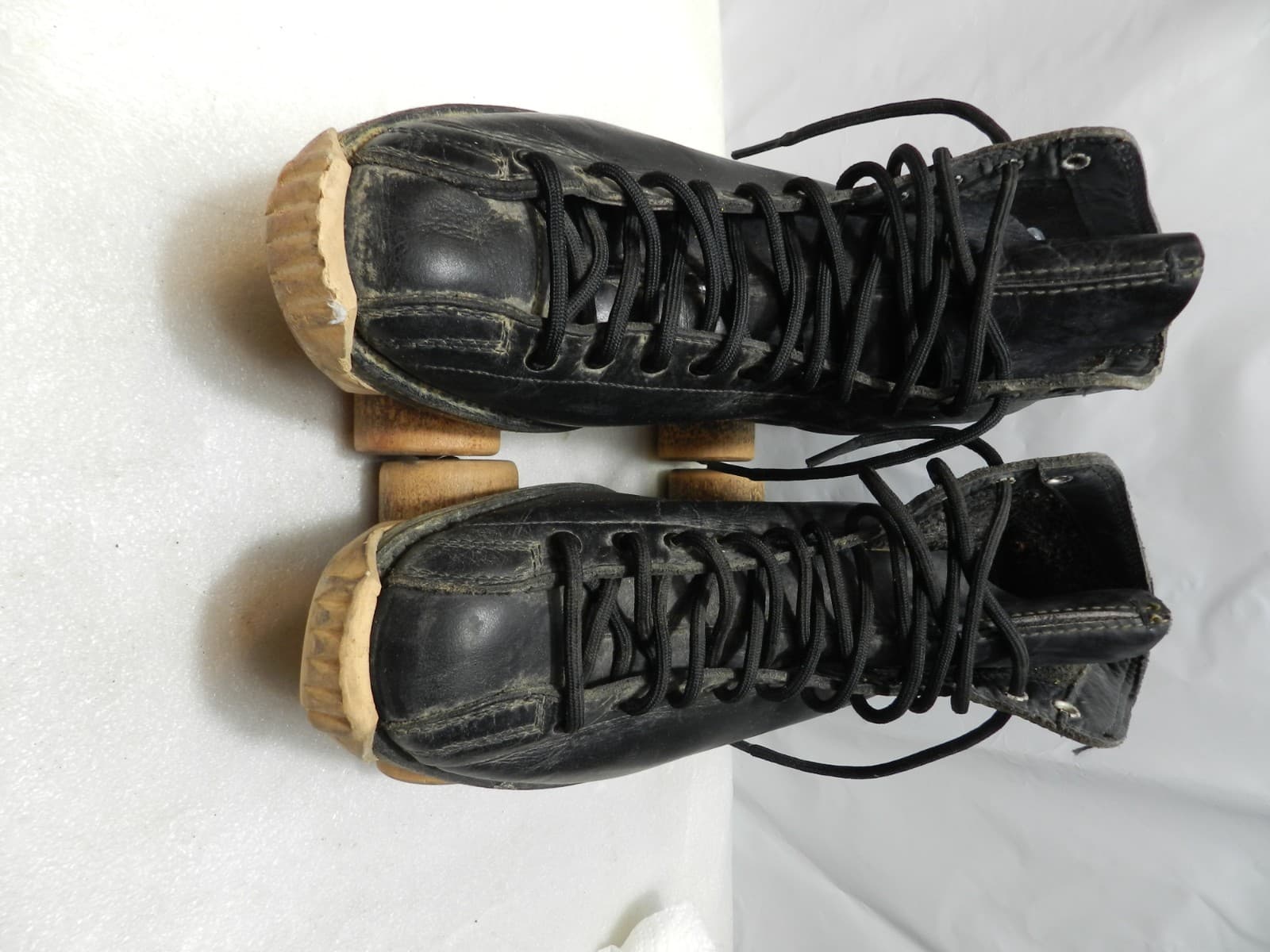 Vintage HYDE CHICAGO Black Roller Skates Men's Wood Wheels C25K - Thumbnail 2