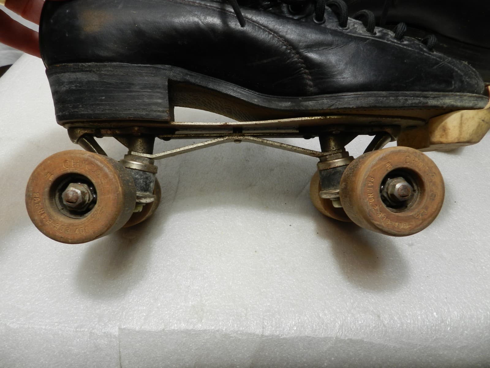 Vintage HYDE CHICAGO Black Roller Skates Men's Wood Wheels C25K - Thumbnail 7