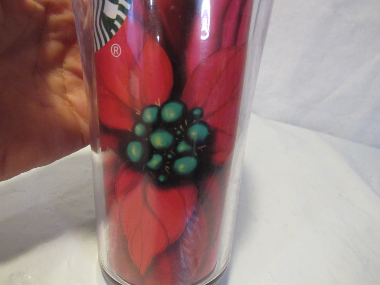 Starbucks 2020 Poinsettia Holiday Tumbler 16 fl oz Christmas Travel Cup B36M - Thumbnail 6