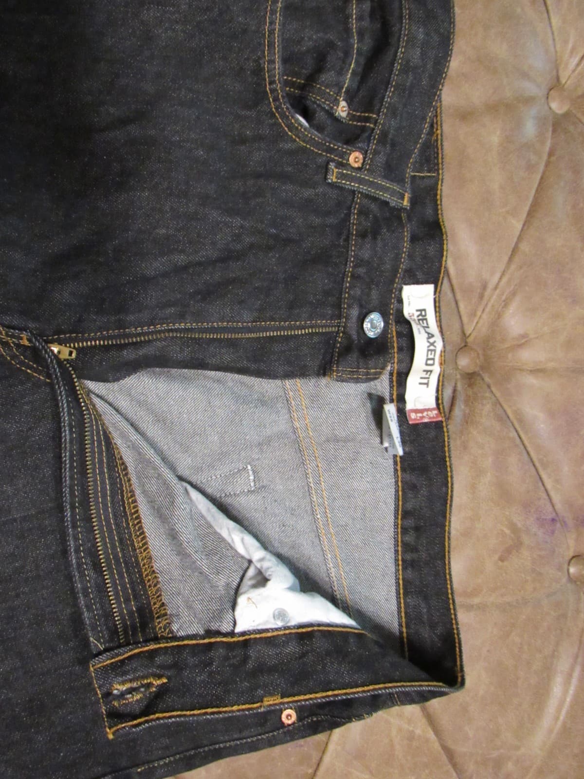 Vintage Levis Jeans Men 36x30 Black 550 Orange Tab Relaxed Fit 1990's (V89JJ) - Thumbnail 7