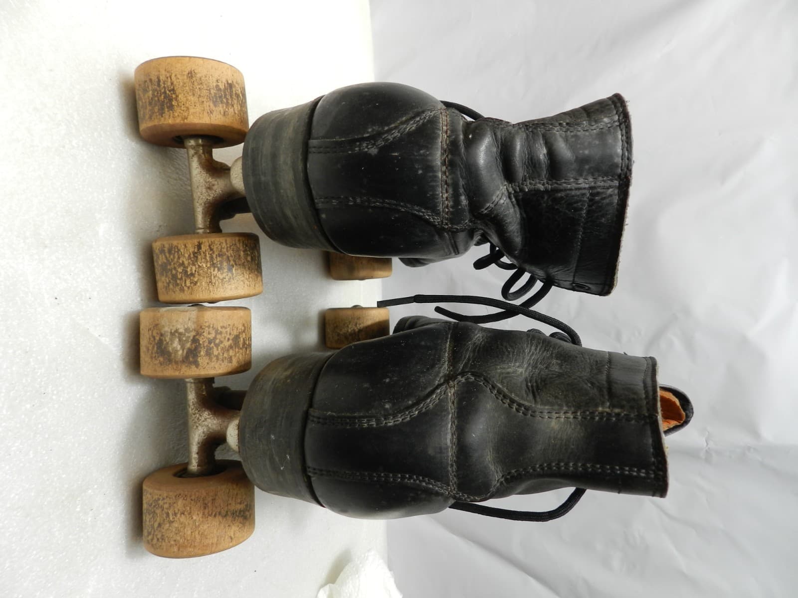 Vintage HYDE CHICAGO Black Roller Skates Men's Wood Wheels C25K - Thumbnail 4