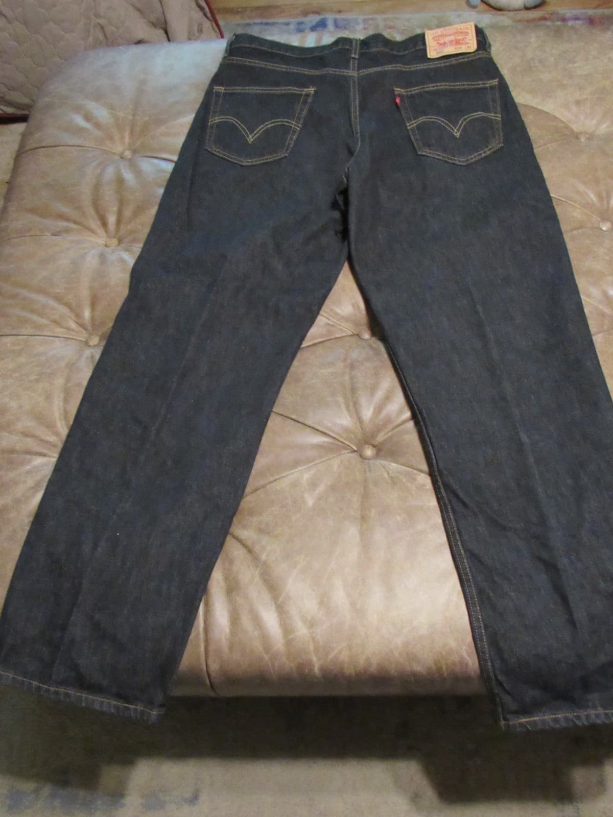 Vintage Levis Jeans Men 36x30 Black 550 Orange Tab Relaxed Fit 1990's (V89JJ) - Thumbnail 2