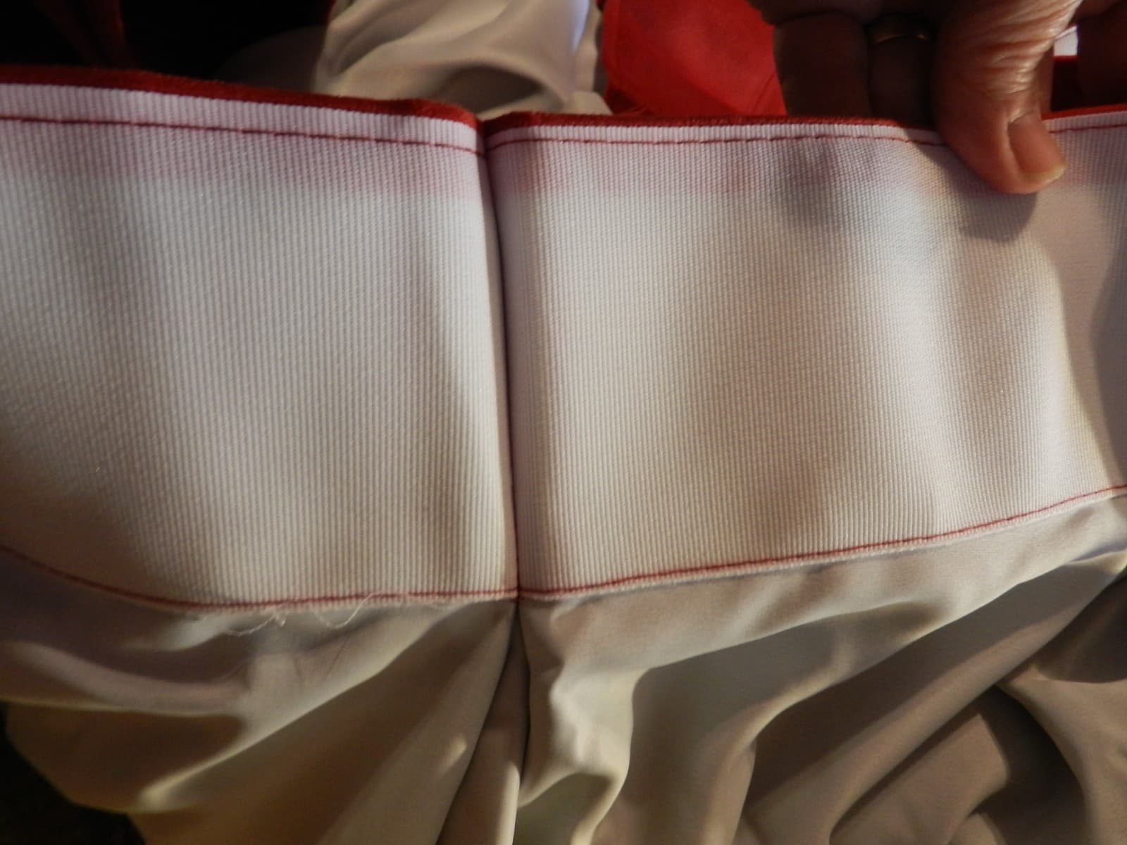 2 Soft Red Velvet Pinch Pleat Lined Curtain Panels 84”L x88”W each (E44J) - Thumbnail 7