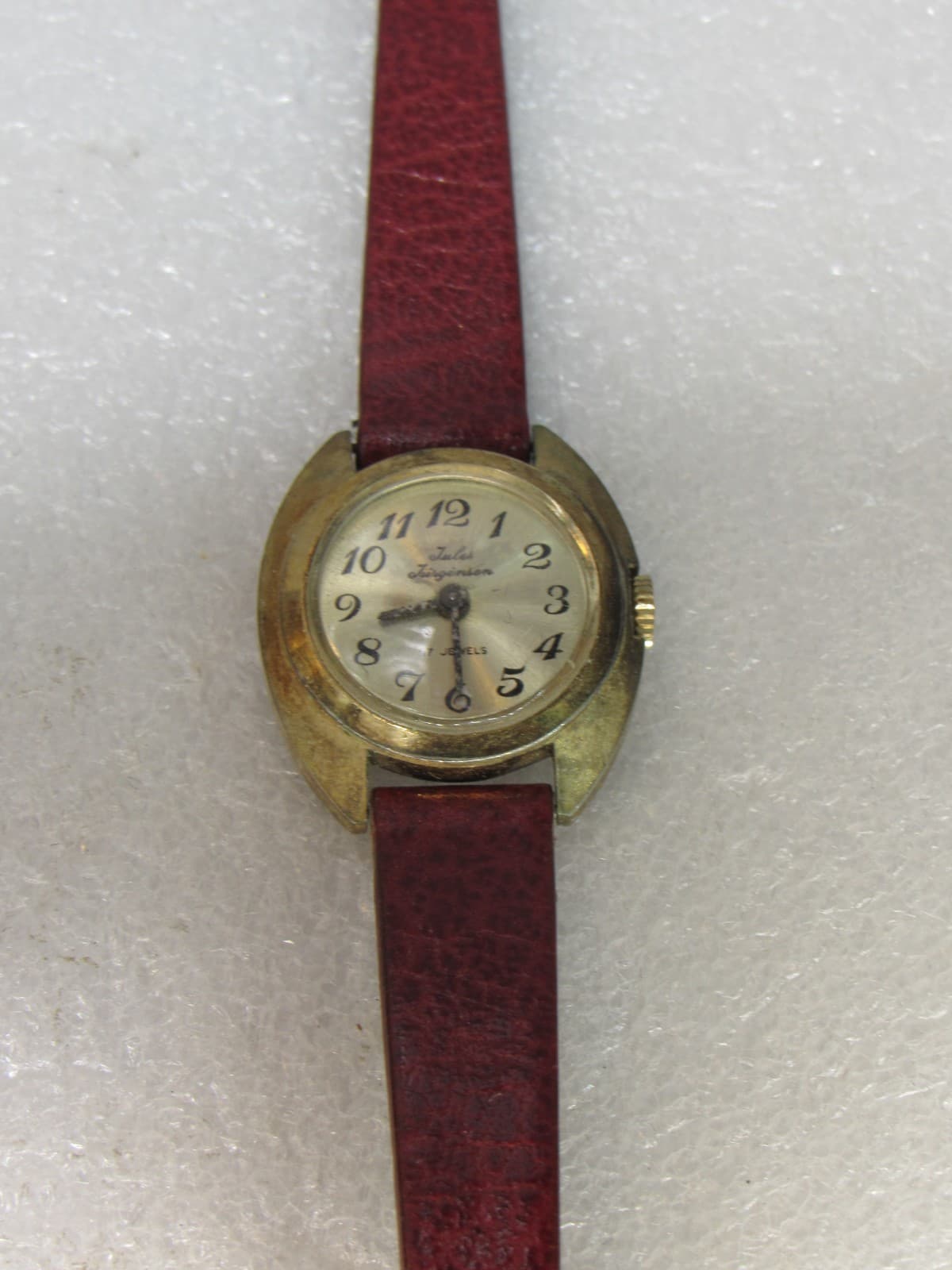Vintage Jules Jurgensen Wrist Watch Gold Tone 17 Jewels Wind Up Womens U90J - Thumbnail 2