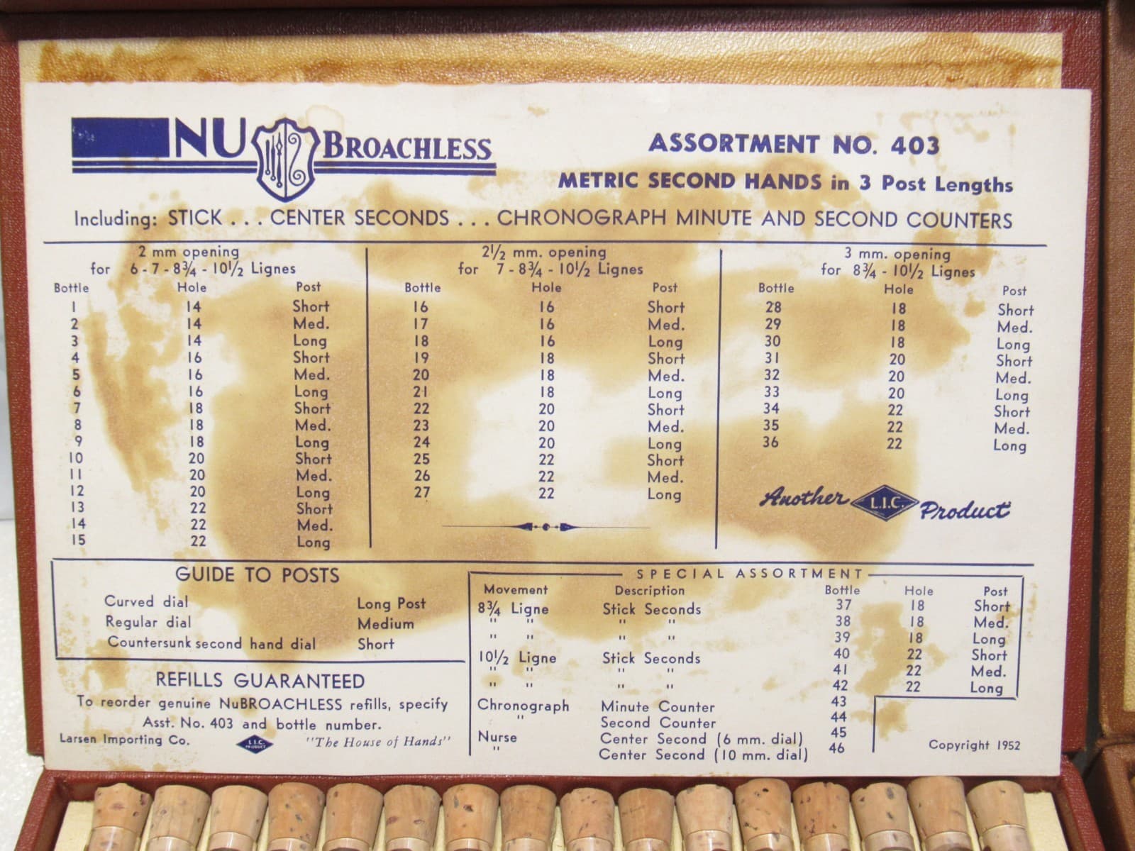 Vintage NU Broachless Asst. No. 403 Metric 2nd Hands/ 3AL. Staff Asst. No 46 A36 - Thumbnail 2