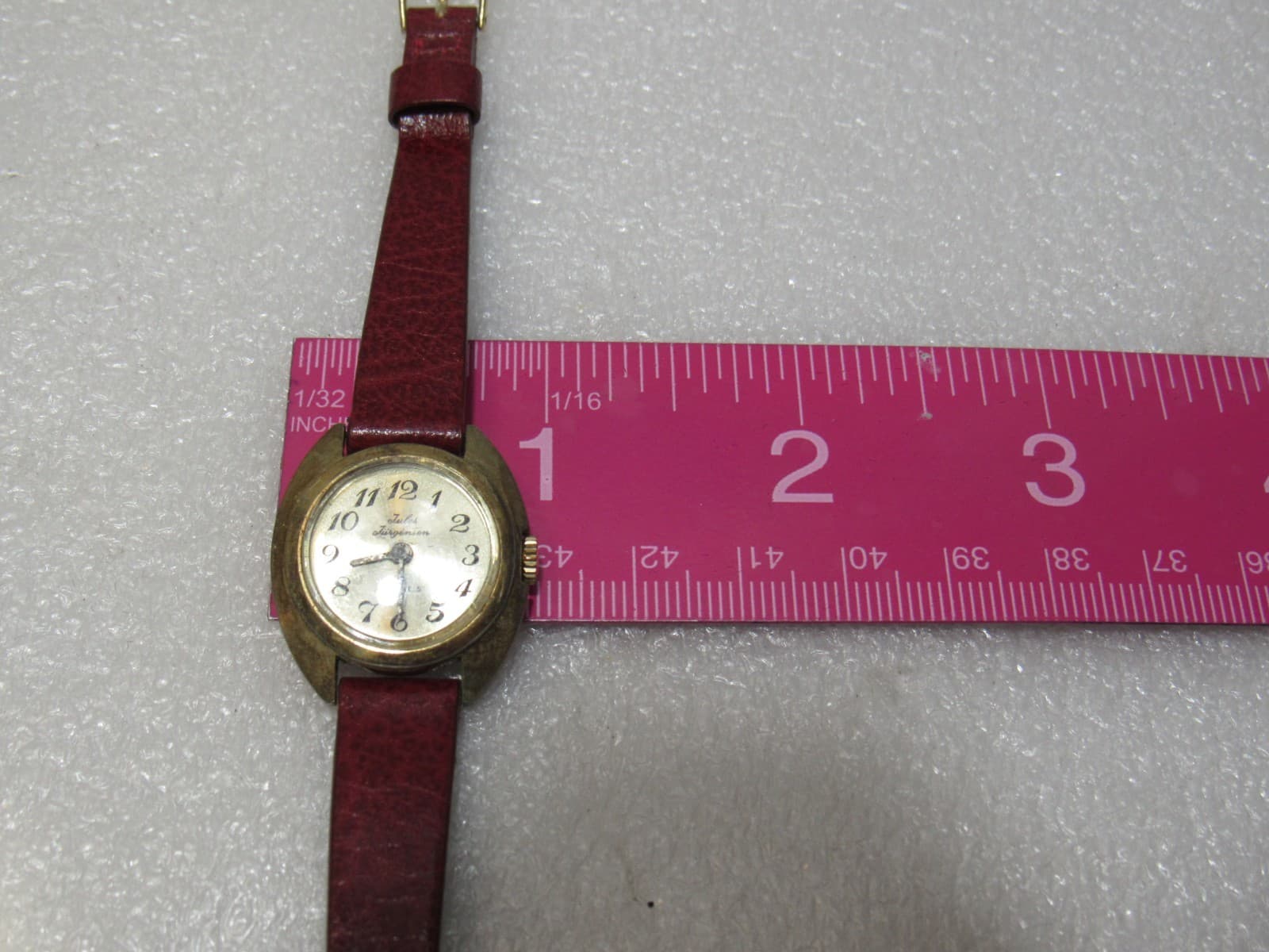 Vintage Jules Jurgensen Wrist Watch Gold Tone 17 Jewels Wind Up Womens U90J - Thumbnail 4