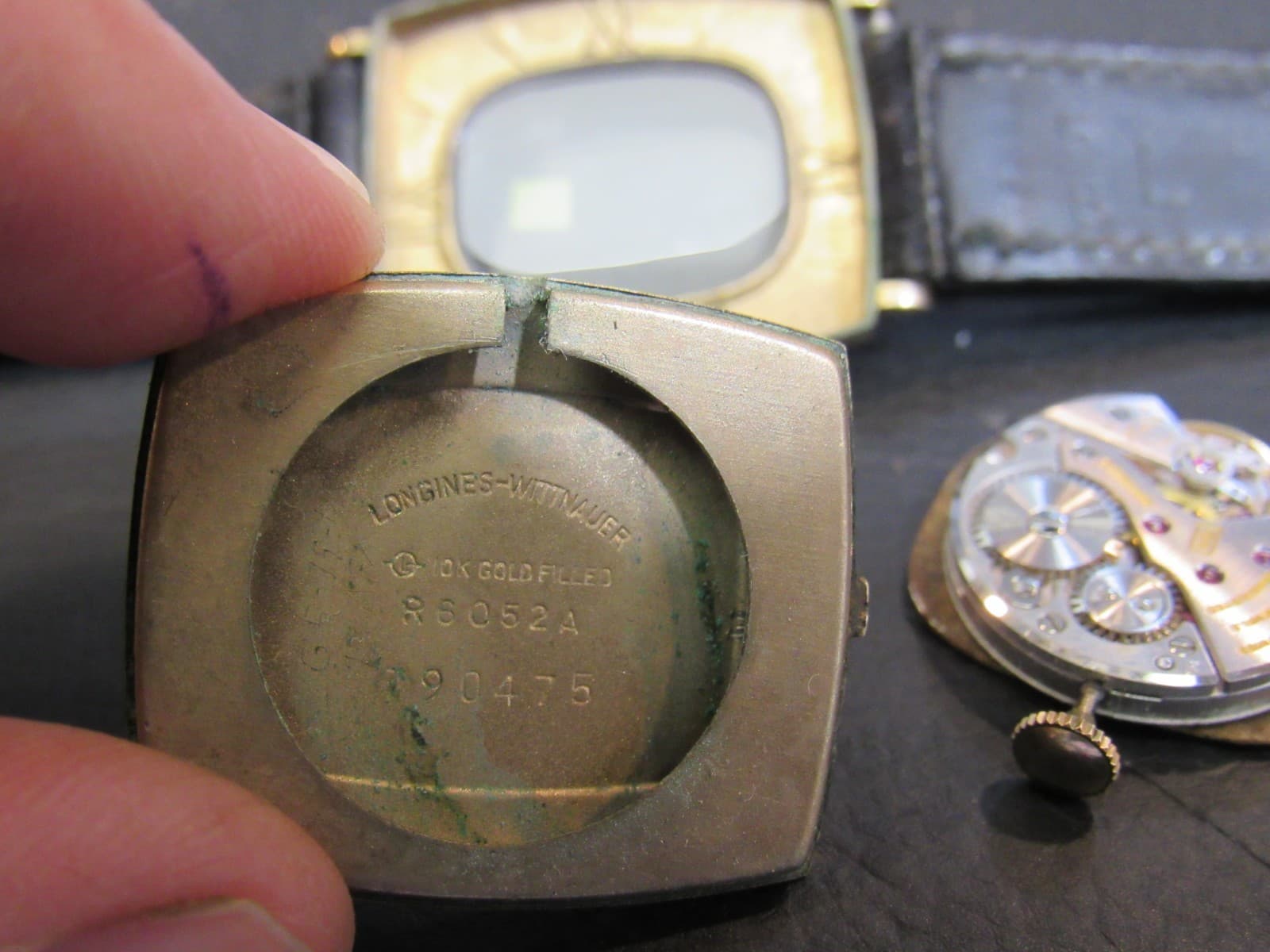 Vintage Longines 370 10K Gold Filled Roman Numeral Black Band Mens Watch (U89JJ) - Thumbnail 13