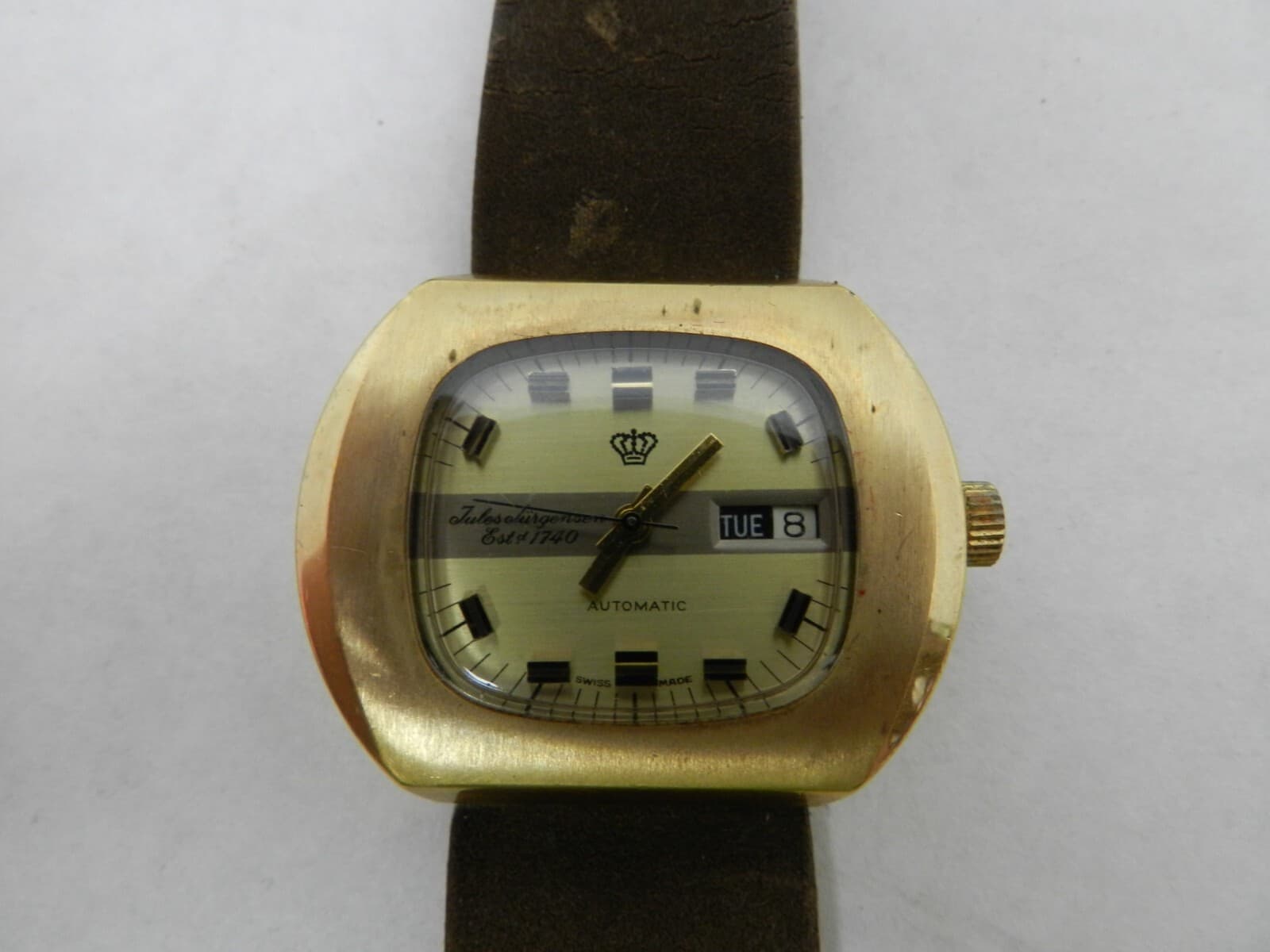 Jules Jurgensen Vintage Men's Wrist Watch RUNNING W/Case V74K - Thumbnail 3
