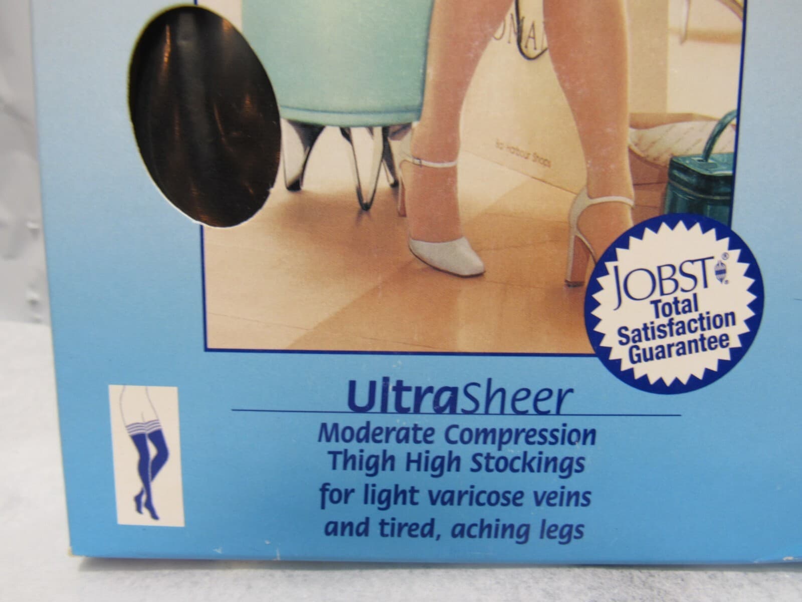 3 Jobst Ultrasheer Thigh High CT Silicone Lace Band 15 -20 mmHg SMALL Black N39M - Thumbnail 5