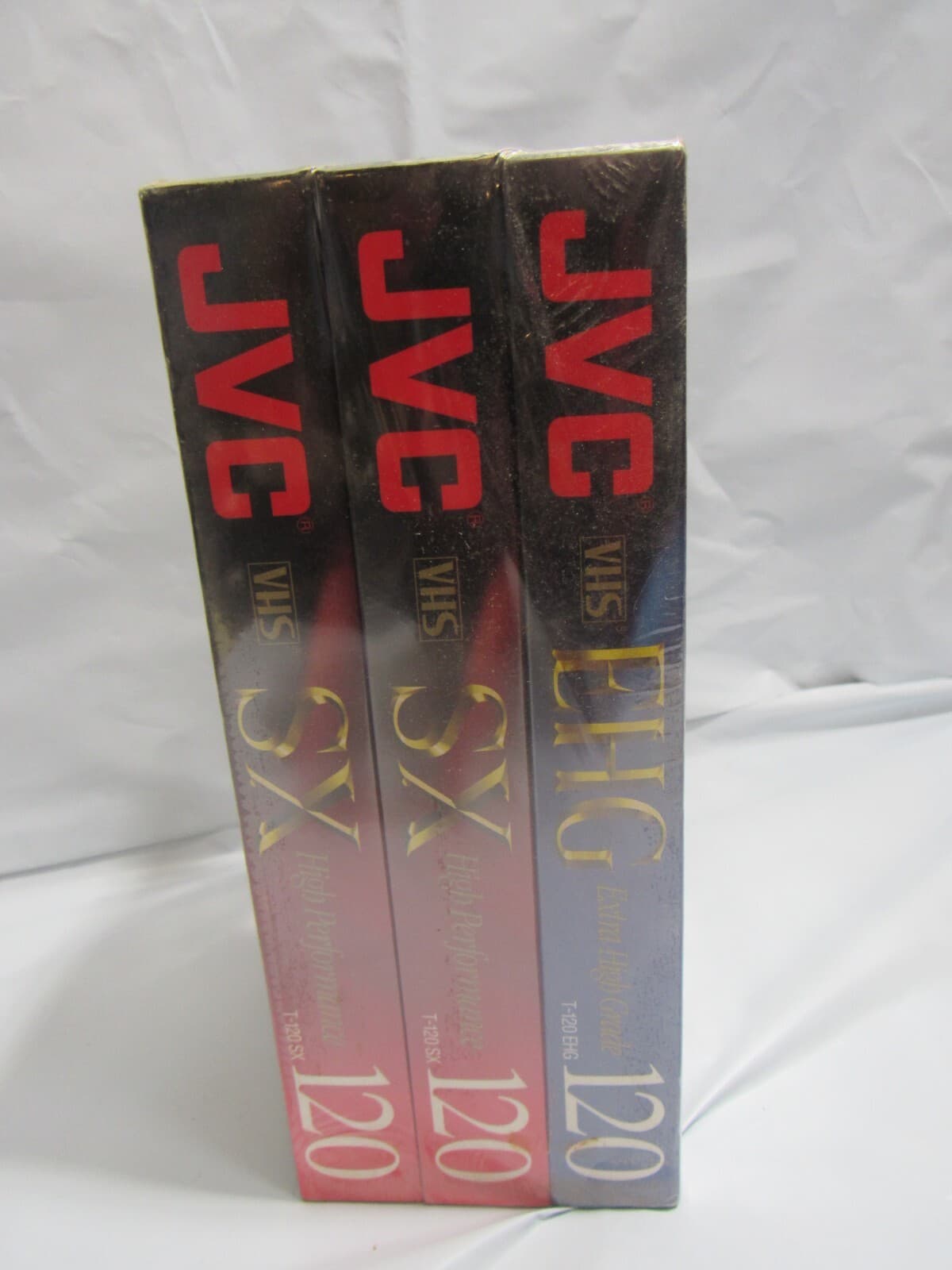 JVC 3-Pack T-120 SX and T-120 EHG VHS Tapes Sealed Pack L70K - Thumbnail 2