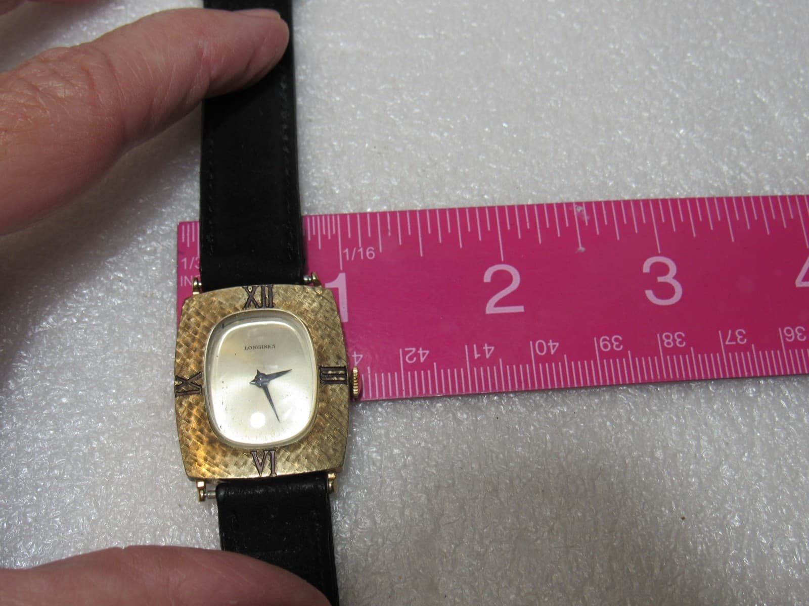 Vintage Longines 370 10K Gold Filled Roman Numeral Black Band Mens Watch (U89JJ) - Thumbnail 10