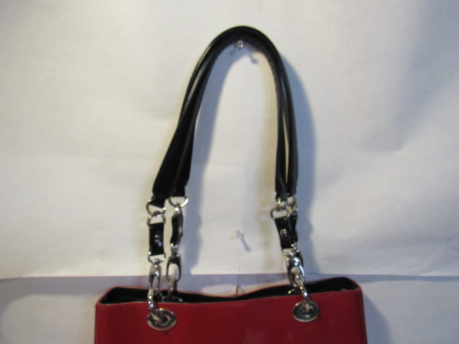 beijo Red Patent Leather handbag Tote w/ Wallet V26K - Thumbnail 3