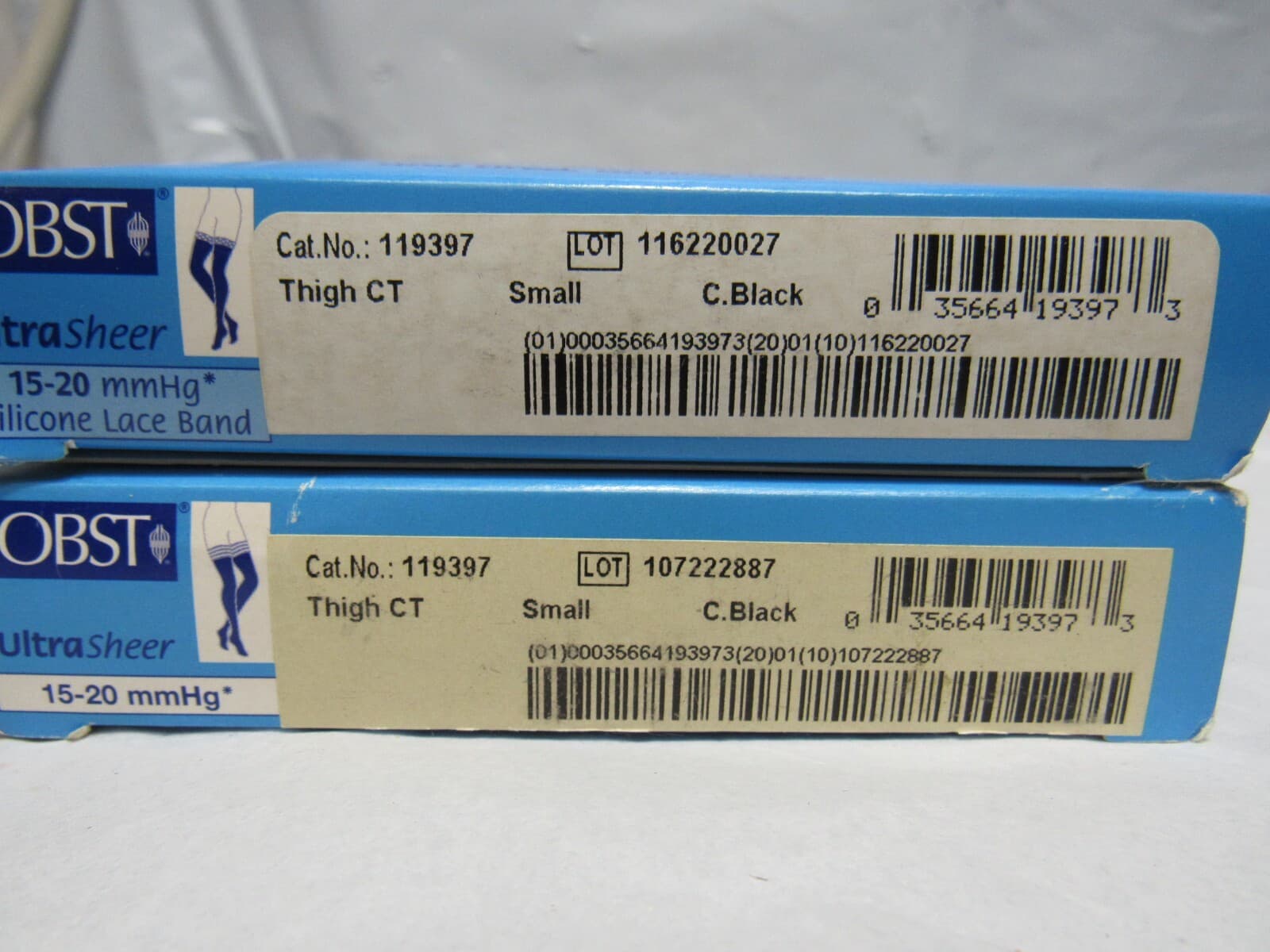 3 Jobst Ultrasheer Thigh High CT Silicone Lace Band 15 -20 mmHg SMALL Black N39M - Thumbnail 7