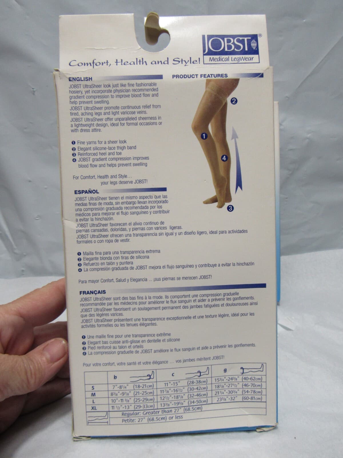 3 Jobst Ultrasheer Thigh High CT Silicone Lace Band 15 -20 mmHg SMALL Black N39M - Thumbnail 6