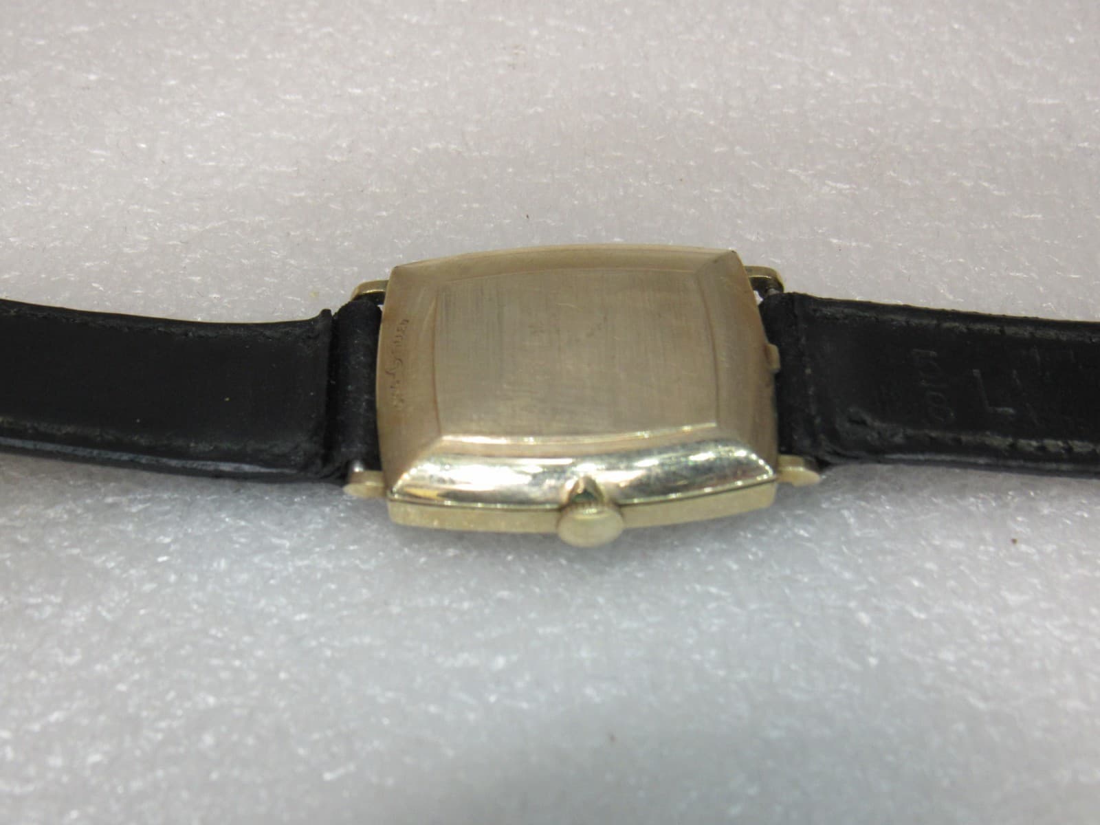 Vintage Longines 370 10K Gold Filled Roman Numeral Black Band Mens Watch (U89JJ) - Thumbnail 5