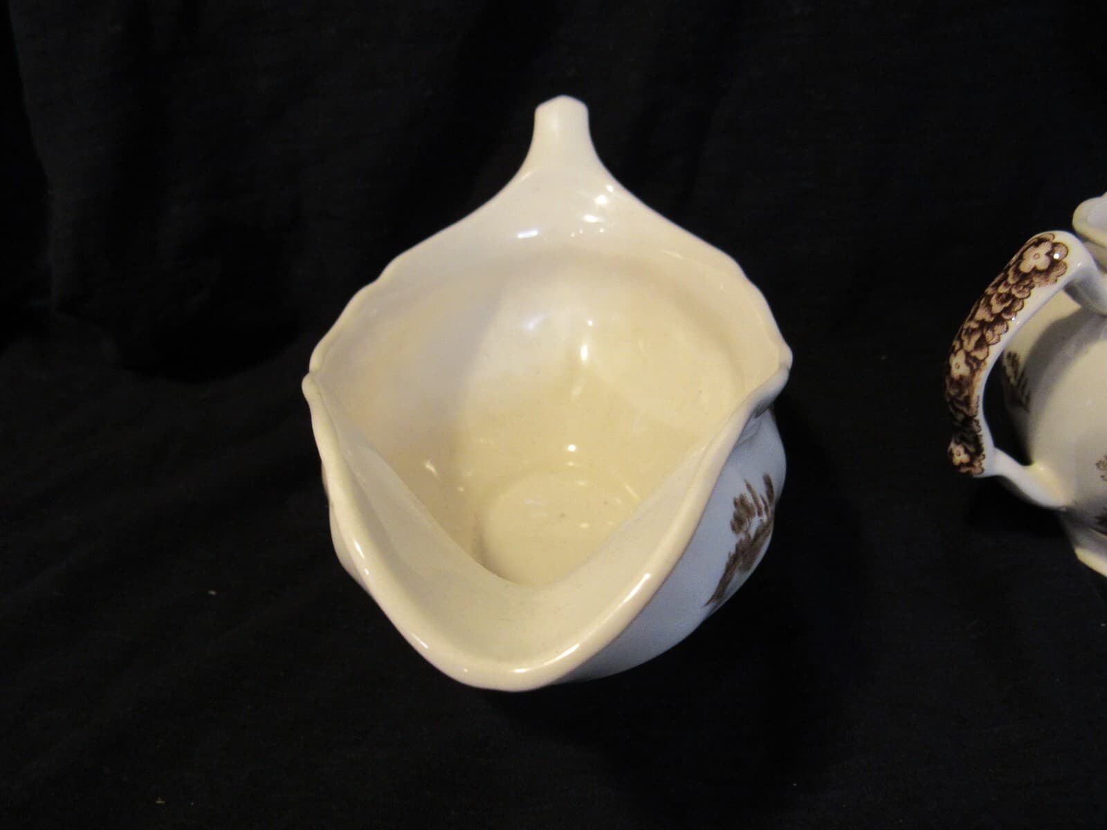 Johnson Bros “The Old Mill” Gravy Bowl and Creamer England Vintage China V50J - Thumbnail 7