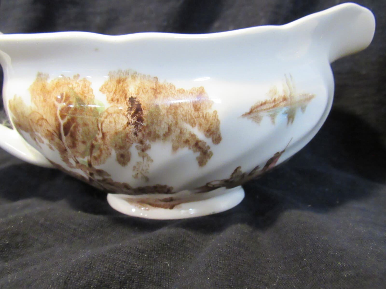 Johnson Bros “The Old Mill” Gravy Bowl and Creamer England Vintage China V50J - Thumbnail 4