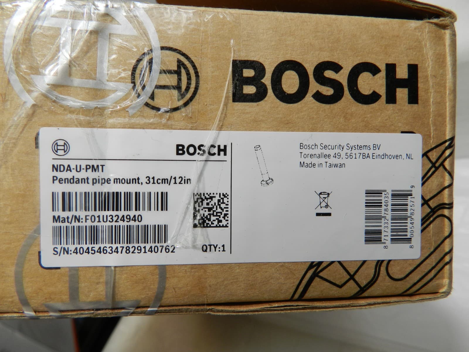 Bosch NDA-U-PMT Universal 12" Pendant Pipe Mount Dome Camera Security White M18K - Thumbnail 2
