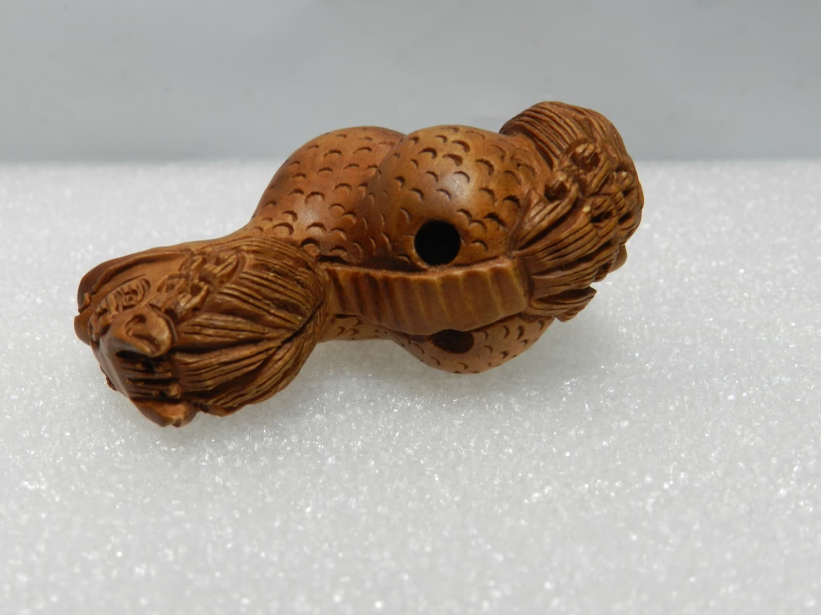 Netsuke Japanese Boxwood Hand Carved Zodiac Dragon Signed I60S - Thumbnail 7