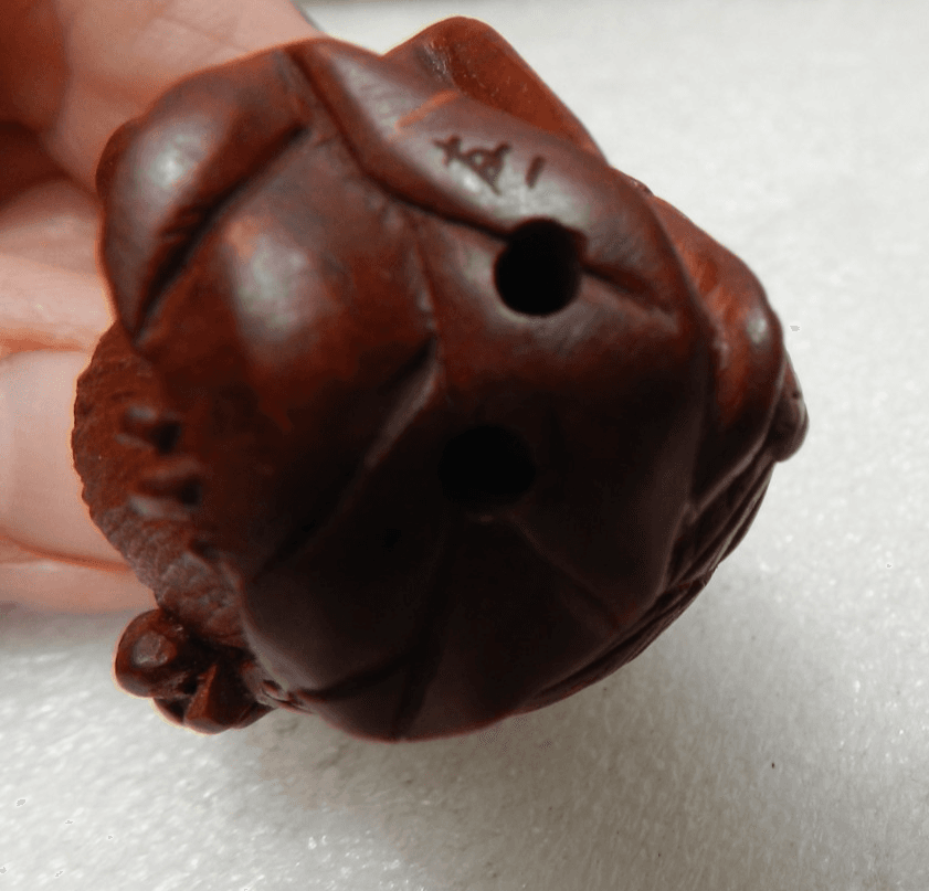 Netsuke Japanese Boxwood Hand Carved Bird w/ ear of Wheat Prosperity Signed I59S - Thumbnail 11