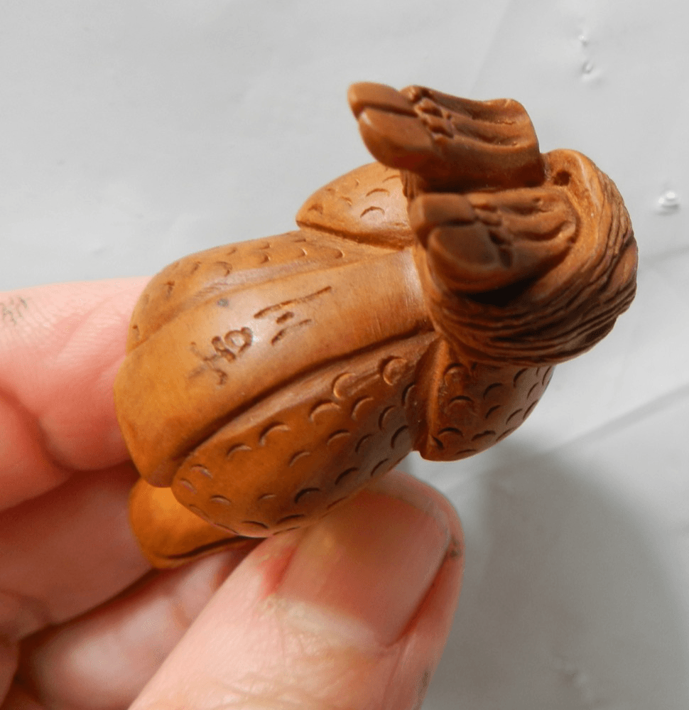 Netsuke Japanese Boxwood Hand Carved Zodiac Dragon Signed I60S - Thumbnail 10