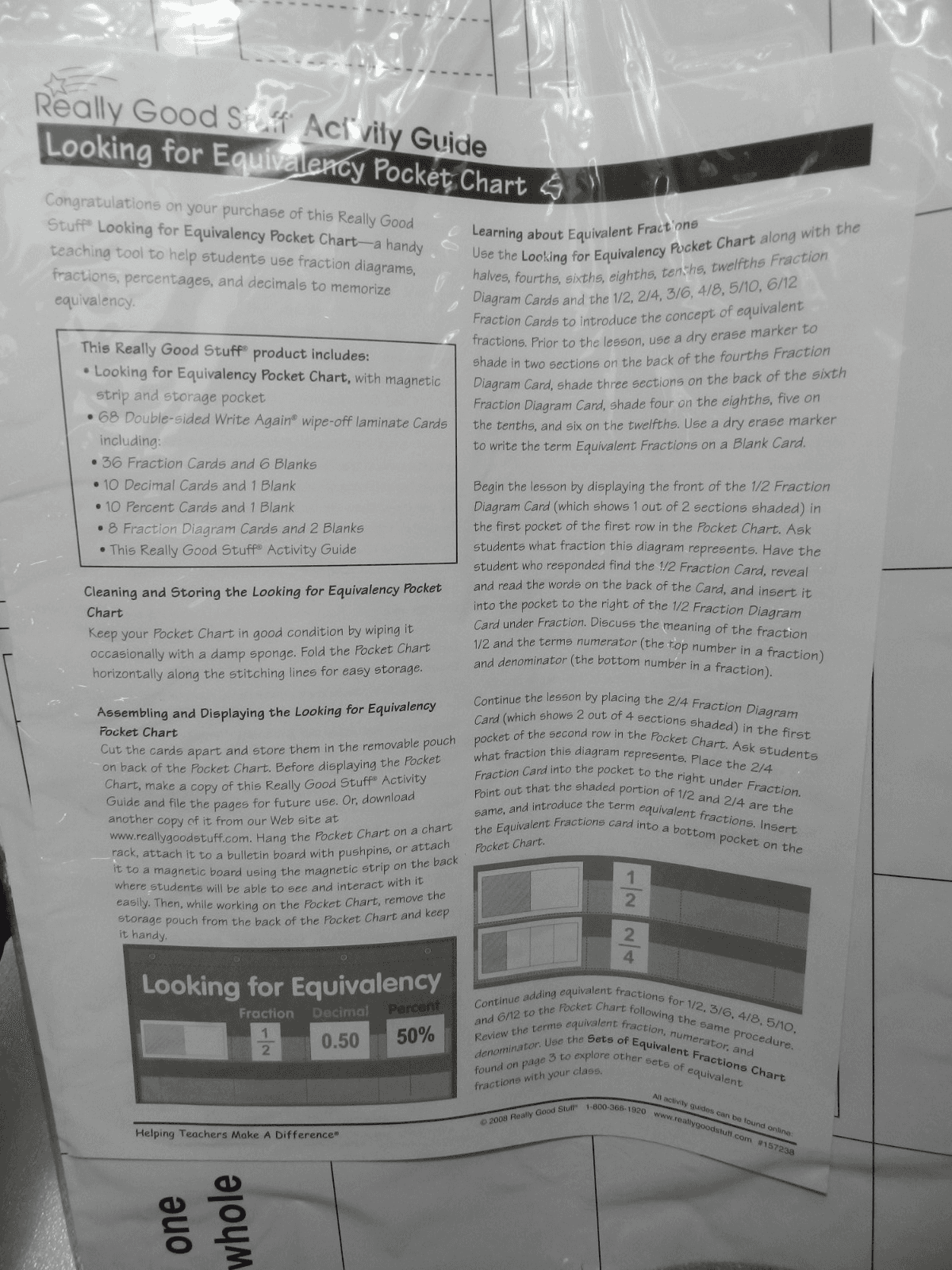 Really Good Stuff Looking for Equivalency Pocket Chart Classroom Homeschool E48J - Thumbnail 6