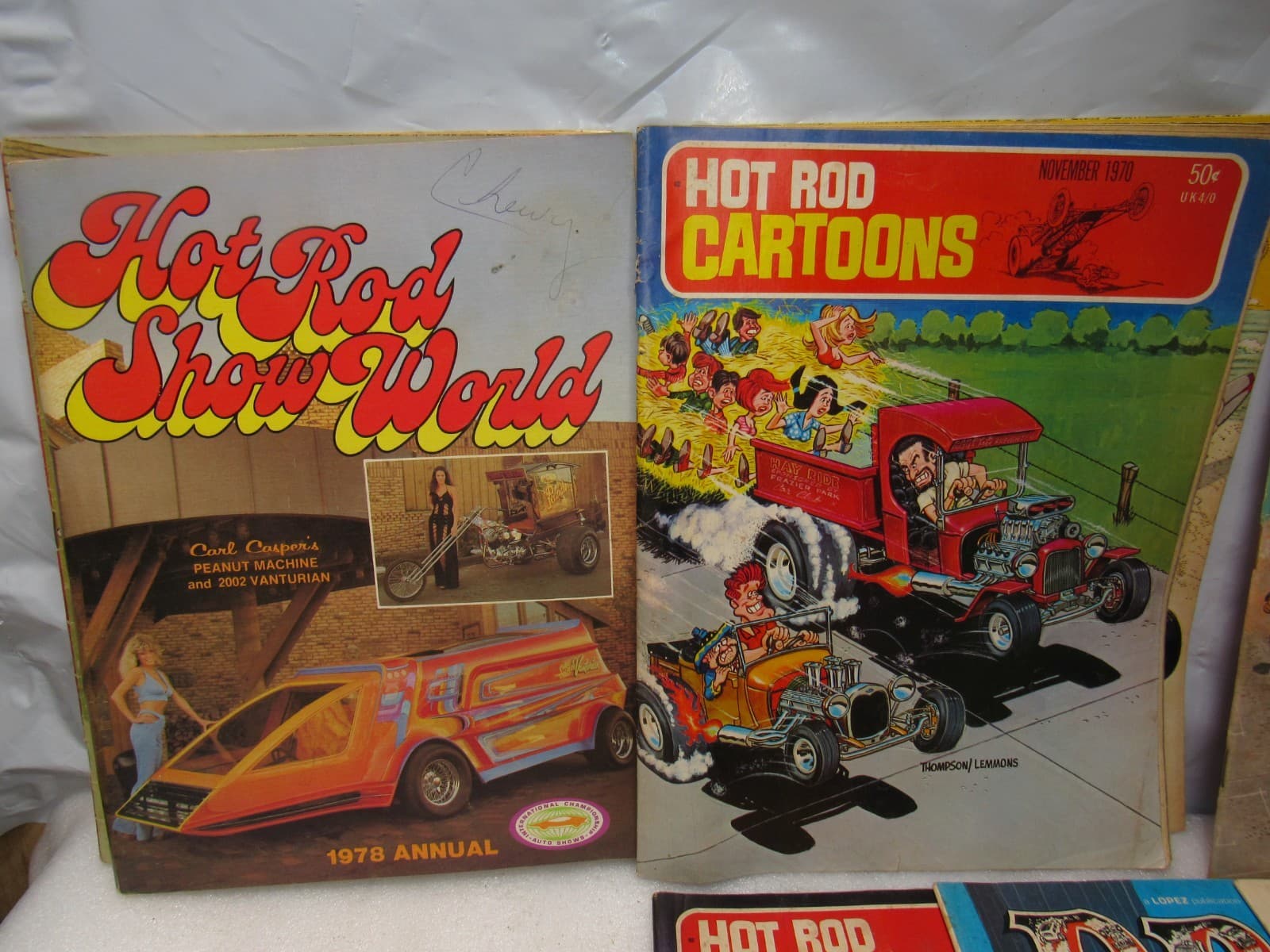 8 vtg Hot Rod Drag CAR Toons Cartoons /Hot Rod Show World Magazines 70's G37JJ - Thumbnail 4