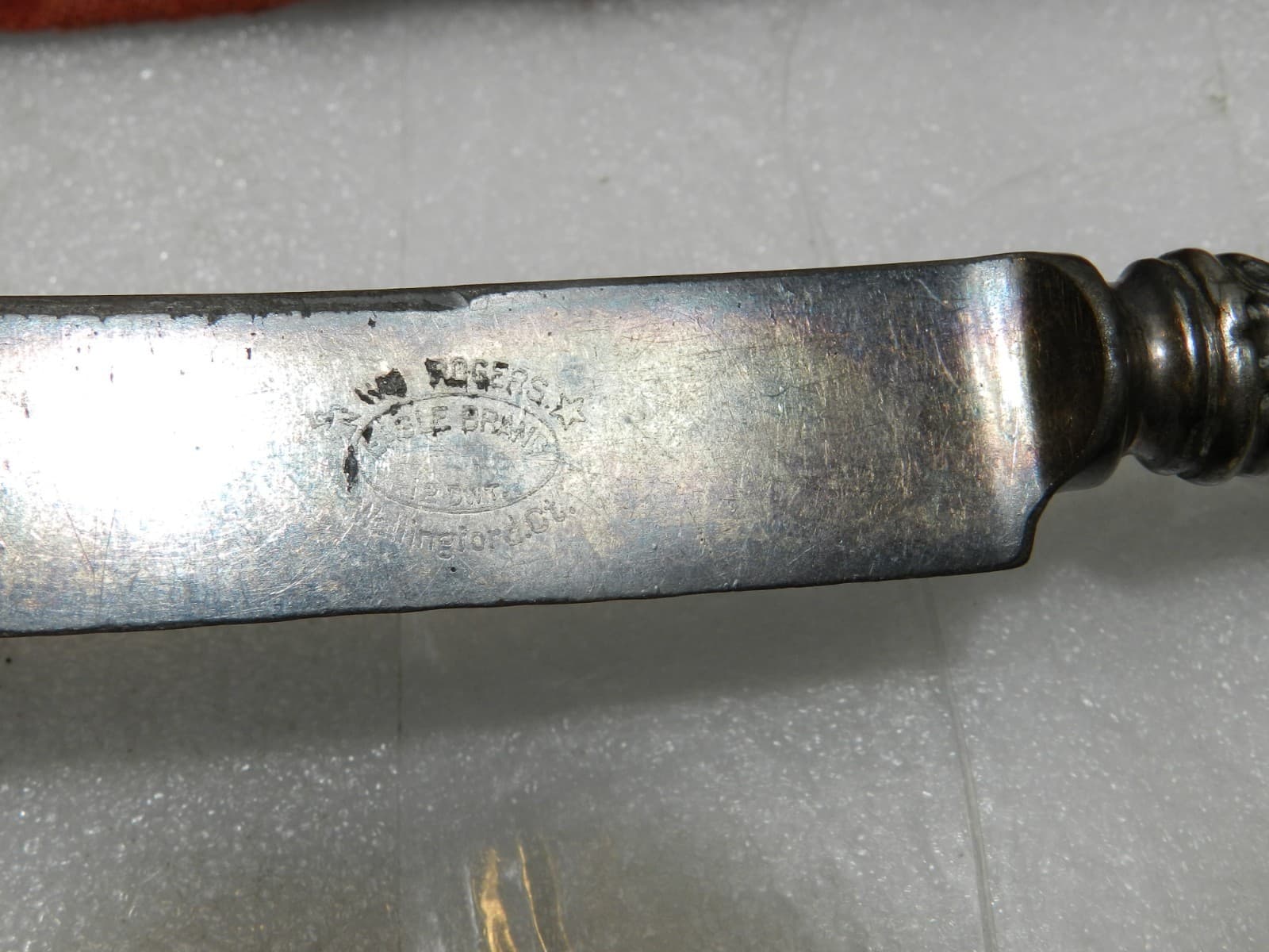 Vtg 6 WM Rogers Knife Knives Eagle Brand Silverware Wallingford Flowers I64S - Thumbnail 5