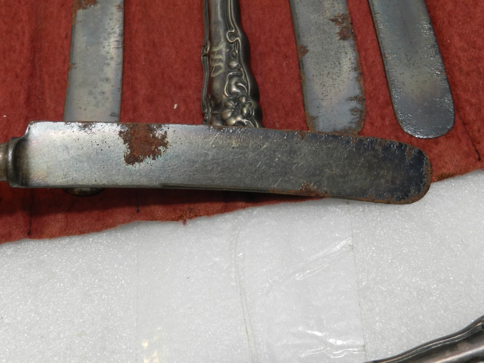 Vtg 6 WM Rogers Knife Knives Eagle Brand Silverware Wallingford Flowers I64S - Thumbnail 7