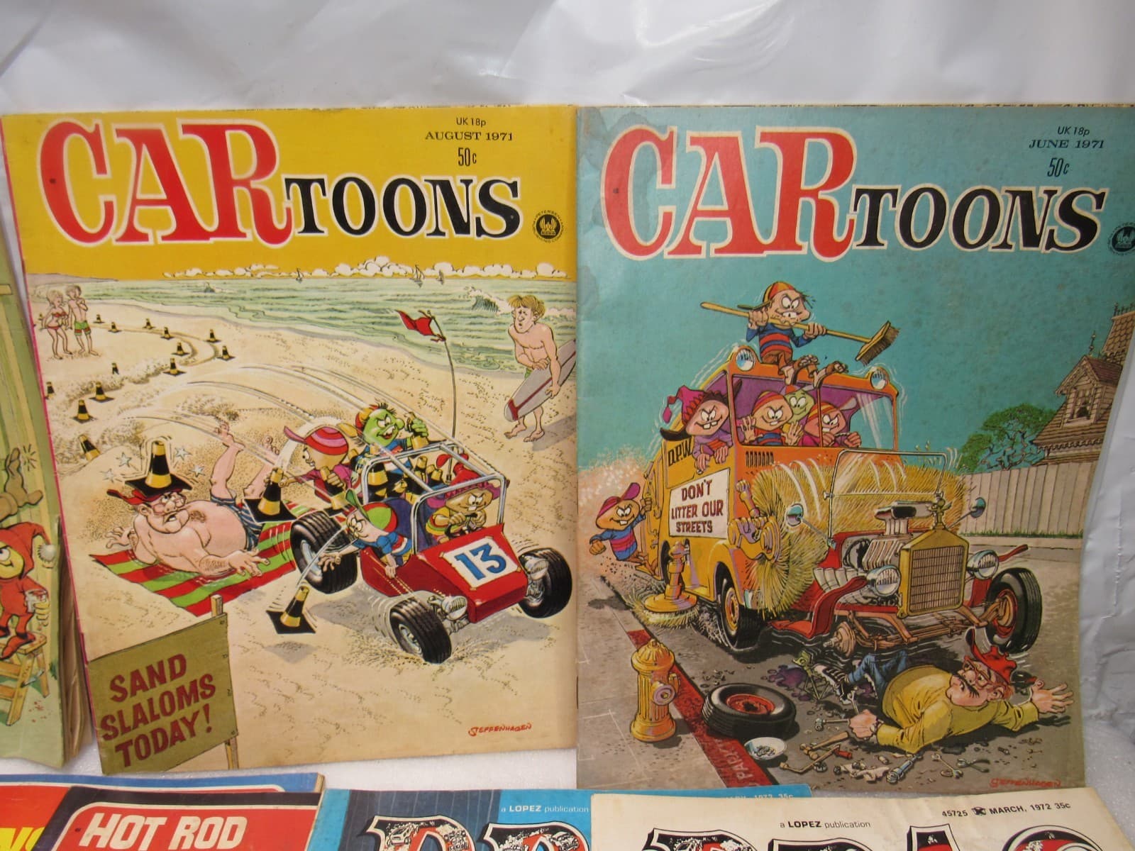 8 vtg Hot Rod Drag CAR Toons Cartoons /Hot Rod Show World Magazines 70's G37JJ - Thumbnail 3