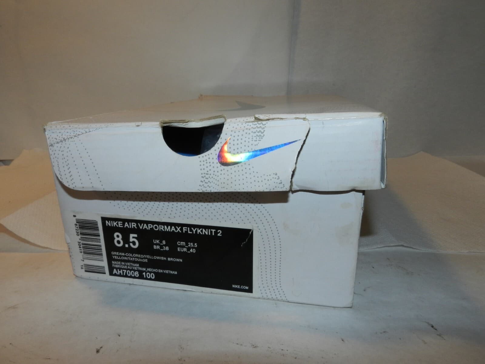 Nike Air Vapor Max Moc 2 Sail Running Shoes AH7006-100 Mens Size 8.5 42 (i4J) - Thumbnail 9