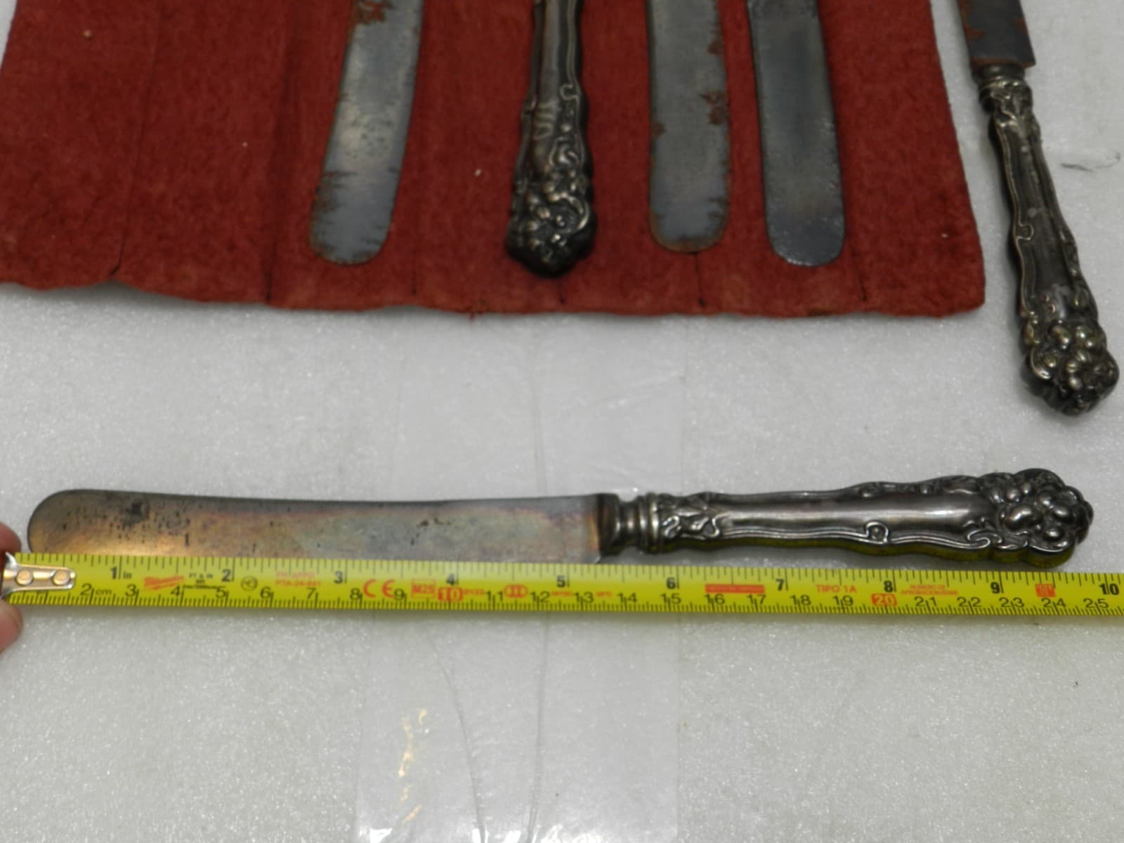 Vtg 6 WM Rogers Knife Knives Eagle Brand Silverware Wallingford Flowers I64S - Thumbnail 8