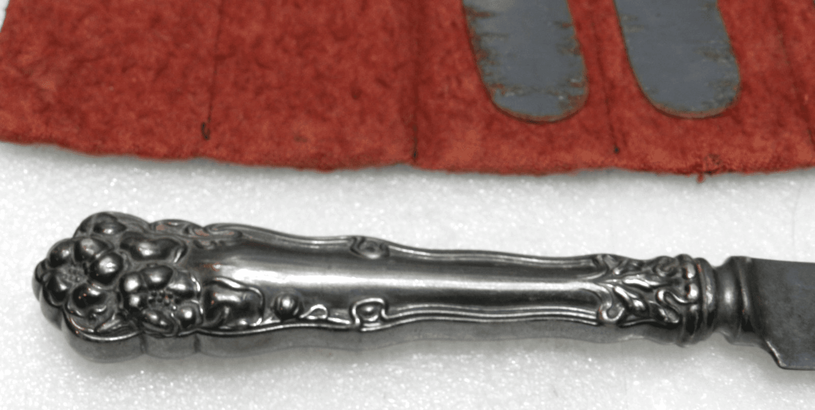 Vtg 6 WM Rogers Knife Knives Eagle Brand Silverware Wallingford Flowers I64S - Thumbnail 2