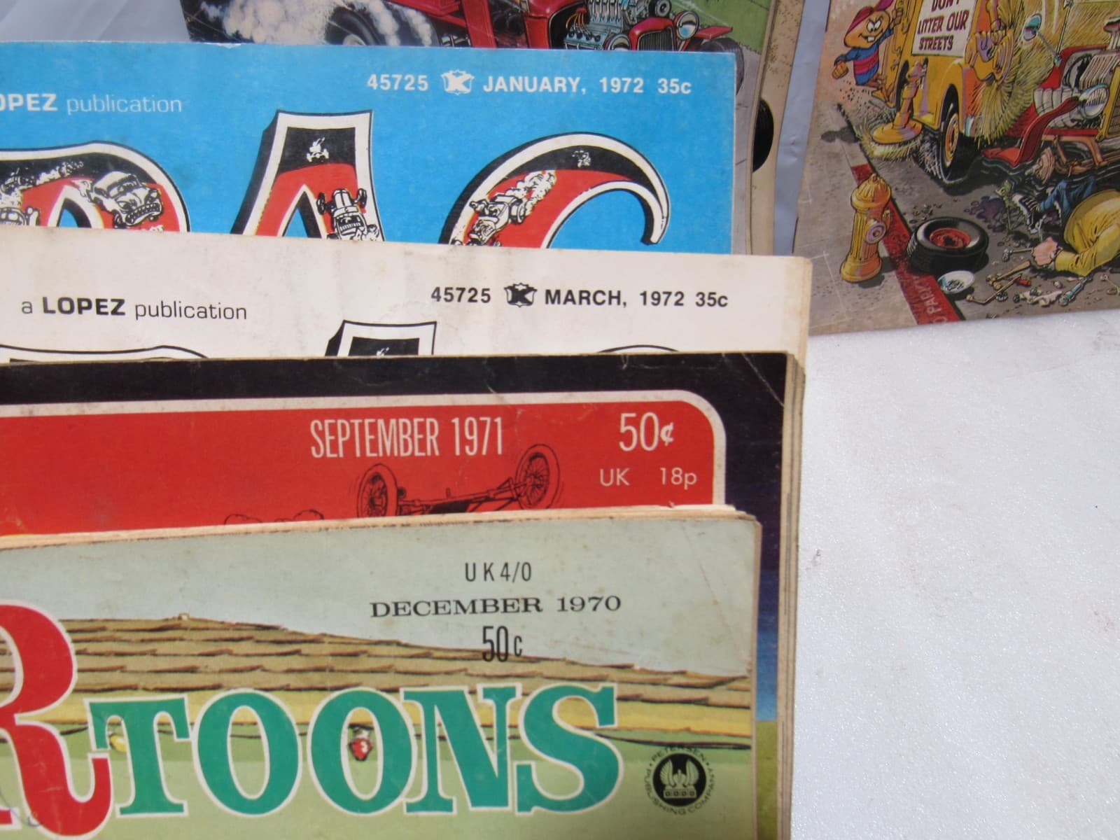 8 vtg Hot Rod Drag CAR Toons Cartoons /Hot Rod Show World Magazines 70's G37JJ - Thumbnail 7