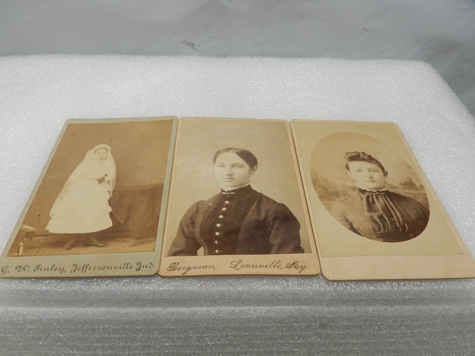 3 Antique Cabinet Card Photo Victorian Young Women Bride Indiana Kentucky (I62S) - Thumbnail 10